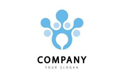 Наукова лабораторія знак абстрактних синій бірюзовий колір науки логотип молекули векторний логотип. V3