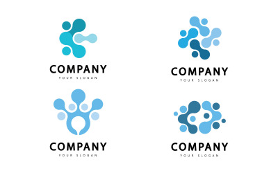 Sinal de laboratório de ciência Resumo azul turquesa cor ciência logotipo molécula vector logo. V5