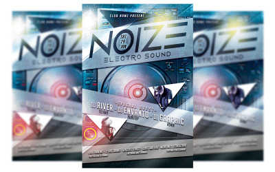 Electro sound party flyer template