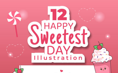 12 Illustrazione del giorno più dolce felice