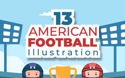 13 ilustración de jugador de deportes de fútbol americano
