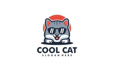 Cool Cat Simple Mascot Logotyp