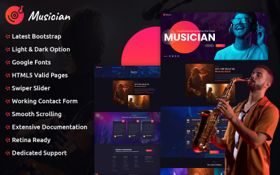 Músico - Modelo HTML responsivo