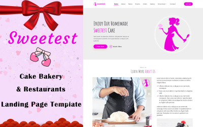 Sweetest – Cake Bakery Шаблон цільової сторінки