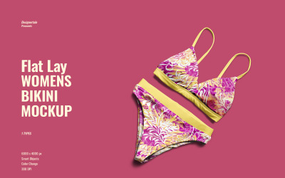 Bikini-Mockup für Damen mit flacher Lage
