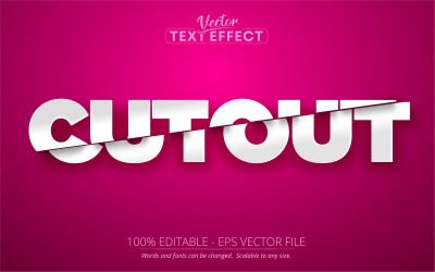 Cutout - редактируемый текстовый эффект, стиль вырезания текста, графическая иллюстрация
