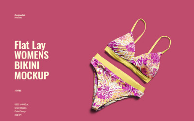 Flat Lay Women’s Bikini Mockup