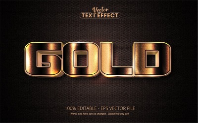 Gold - Bearbeitbarer Texteffekt, goldener Textstil, Grafikillustration