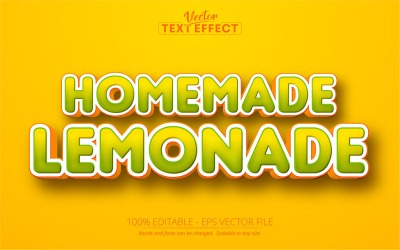 Limonata fatta in casa - Effetto testo modificabile, stile testo cartone animato, illustrazione grafica