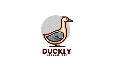 Ördek Basit Maskot Logo Tarzı 1