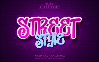 Street Style - Effetto testo modificabile, stile testo Graffiti, illustrazione grafica