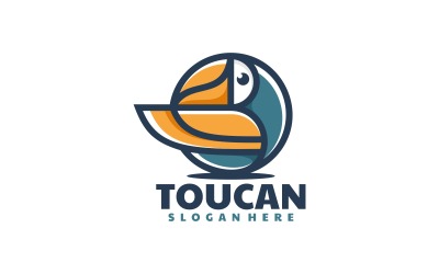 Toucan einfaches Maskottchen-Logo 1
