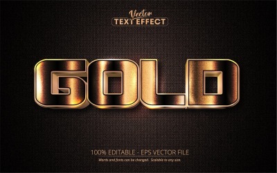 Золото - редактируемый текстовый эффект, золотой стиль текста, графическая иллюстрация