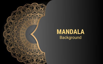 Altın Tarzı Arka Plan Ile Mandala Vektör