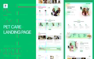 Plantilla de página de destino de cuidado de mascotas