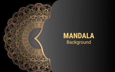 Vecteur de mandala avec fond de style doré