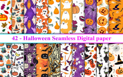 Digitales Halloween-Papier, Halloween-Muster, Halloween-nahtloses Muster, Halloween-Hintergrund