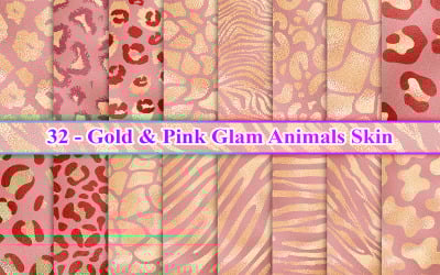 Gold Pink Glam Animals Skin