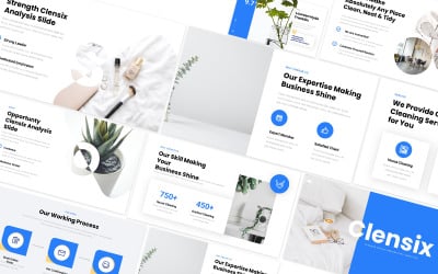 Plantilla de Powerpoint de servicios de limpieza de Clensix