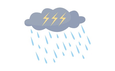 Elemento de vector de color semi plano de tormenta