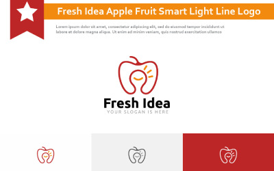 Logotipo da linha de luz inteligente Fresh Idea Apple Fruit
