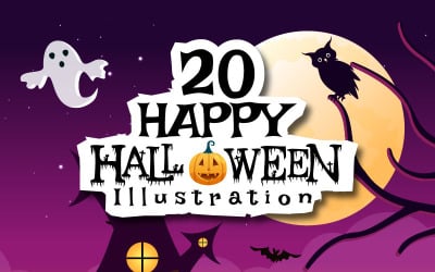 20 Happy Halloween illusztráció