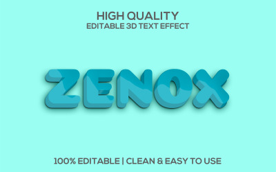 Zenox | 3D Zenox Çizgi Film Psd Metin Stili | Zenox Düzenlenebilir Metin Efekti | Modern Zenox Psd Yazı Tipi Stili