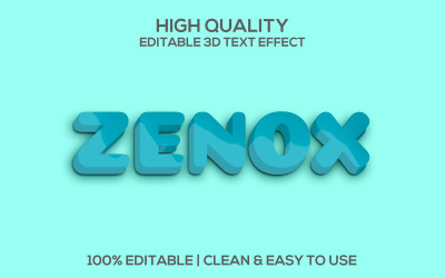 Zenox | Stile di testo 3D Zenox Cartoon Psd | Zenox effetto testo modificabile | Stile moderno dei caratteri Zenox Psd