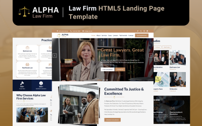 Alfa - Modelo de página de destino HTML5 de escritório de advocacia