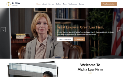 Alpha - HTML5-Zielseitenvorlage für Anwaltskanzleien