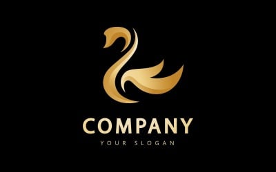 Cigno Animale Logo E Simbolo Vettore V4