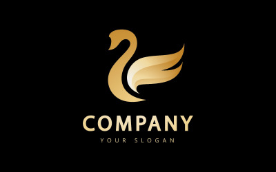 Cisne Animal Logo Y Vector Símbolo V1