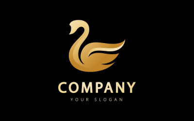 Cisne Animal Logo Y Vector Símbolo V2