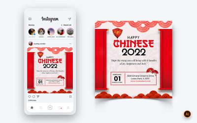 Diseño de publicación en redes sociales de celebración del año nuevo chino-07