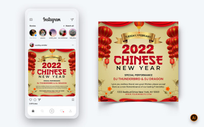 Diseño de publicación en redes sociales de celebración del año nuevo chino-08
