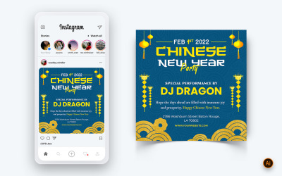 Дизайн поста в социальных сетях о праздновании китайского Нового года-06