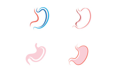 Concepto de diseño de logotipos para el cuidado del estómago Ilustración vectorial V10
