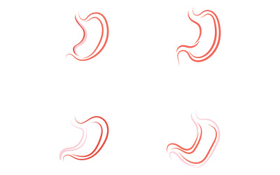 Concepto de diseño de logotipos para el cuidado del estómago Ilustración vectorial V9