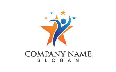 Plantilla de logotipo y símbolo de estrella de personas Diseño de logotipo V1