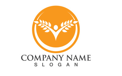 Tarım Buğday Logo Vektör Görüntü Tasarımı Vektör V8