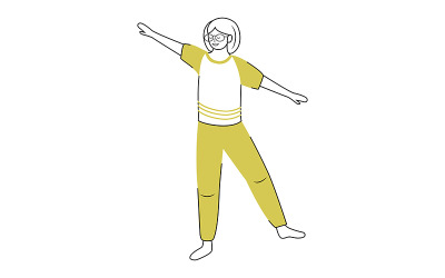 Équilibre d&amp;#39;entraînement de fille avec caractère de vecteur de couleur semi-plat d&amp;#39;exercice