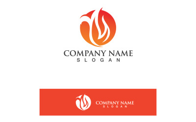 Fire Flame Ho Burn Logo en symbool Vector V10