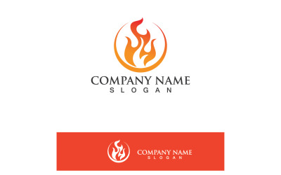 Fire Flame Ho Burn logotyp och symbolvektor V17