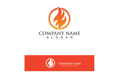 Fire Flame Ho Burn logotyp och symbolvektor V18