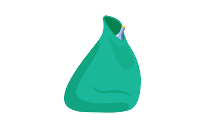 Garbage bag with plastic bottles semi flat color vector object