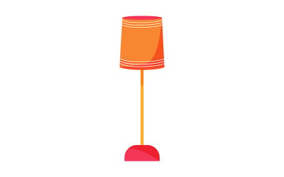 Golvlampa med skärm semi platt färg vektorobjekt