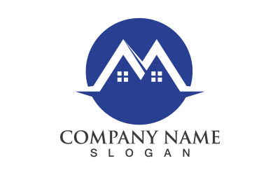 Huis Letter M Home Icon Logo Vector Image V4