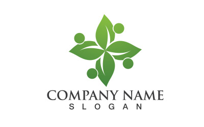 Imagen vectorial del logotipo de la hoja del grupo circular V5