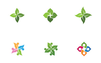 Imagen vectorial del logotipo de la hoja del grupo circular V7
