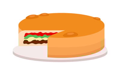 Kabak turtası yarı düz renk vektör nesnesi